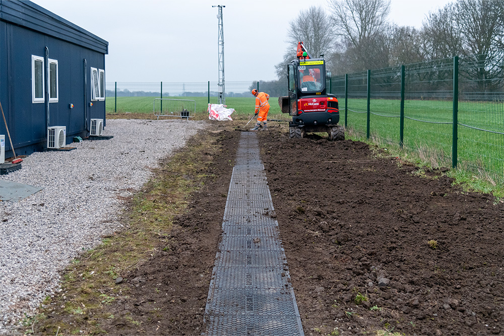 Completed walkway in use